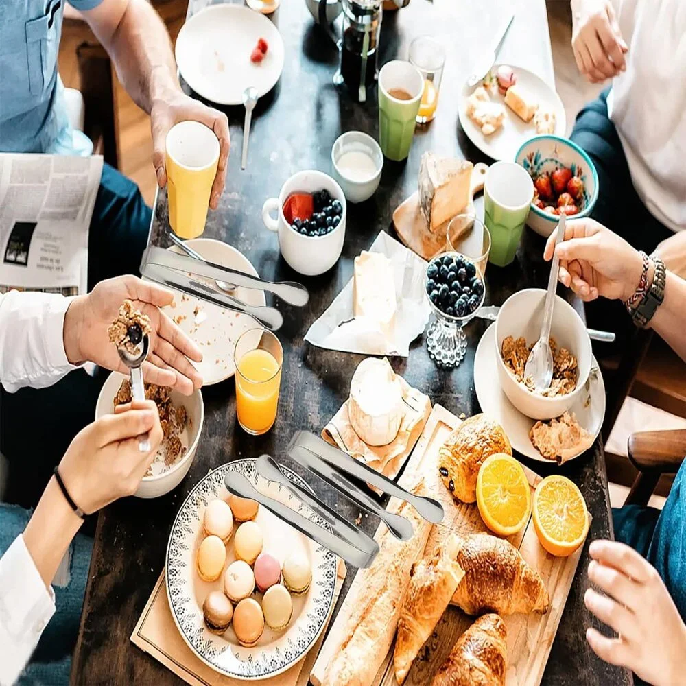 6PCS Ice Tongs Mini Sugar Tongs 4.25Inch Stainless Steel Small Serving Tong, Tin - Picture 5 of 7